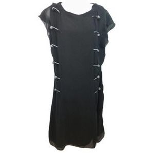 NINA RICCI BLACK SILK SHIFT DRESS US 10 I 46